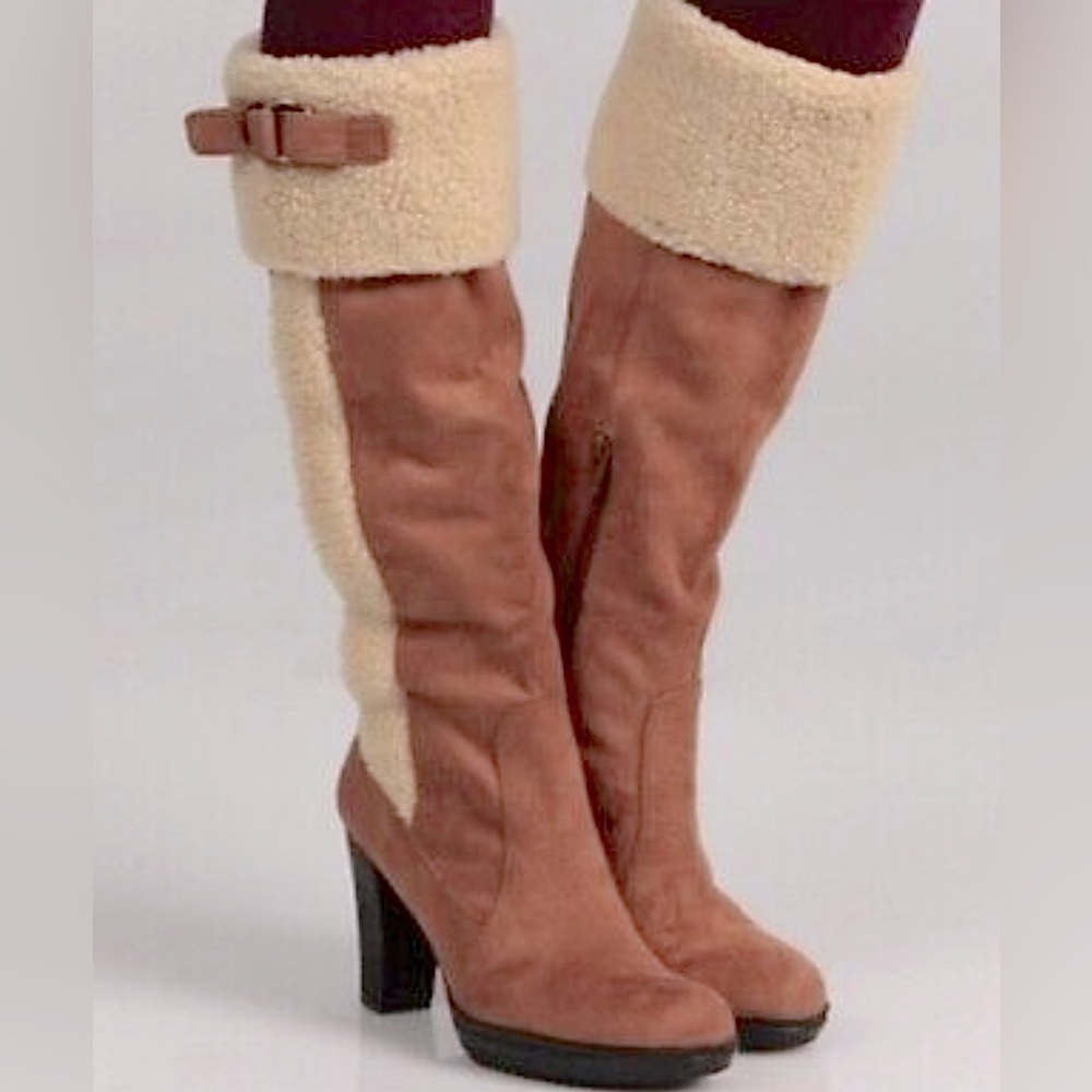 NWT-Naturalizer Women's 'Trinity' Shearling Boots Medium wide-calf w/box